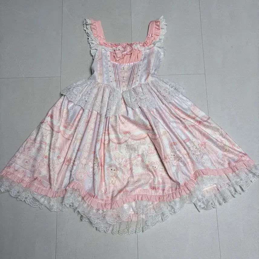 [BUNJANG] Lolita Taobao Lace JSK Pink / 로리타 타오바오 레이스 핑크 점스카