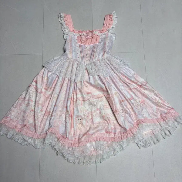 [BUNJANG] Lolita Taobao Lace JSK Pink / 로리타 타오바오 레이스 핑크 점스카