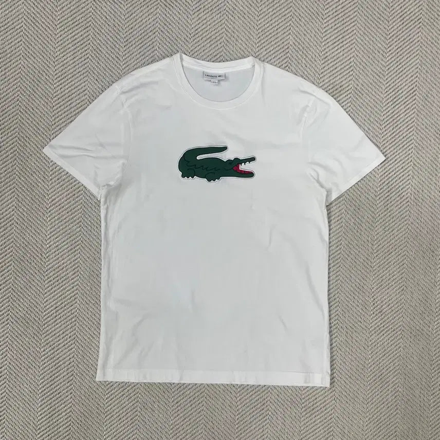 [BUNJANG] Lacoste Big Logo Short-Sleeve T-Shirt White XL / 라코스테 빅 로고 반팔 티셔츠 화이트 XL