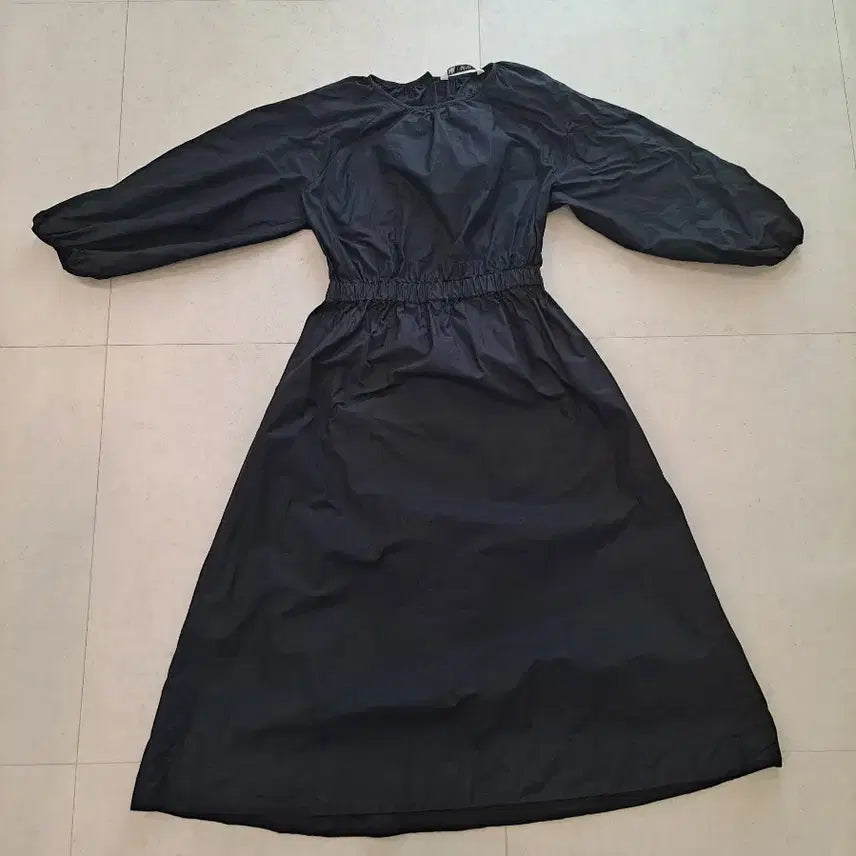 [BUNJANG] Zara Black Long Dress Balloon 8-Sleeve M / 자라 블랙 롱 원피스 벌룬 8부소매 M