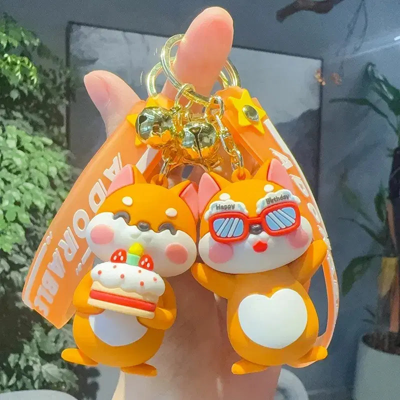 [BUNJANG] Shiba Inu Character Keychain Figure Set / 시바견 캐릭터 키링 피규어 4종세트