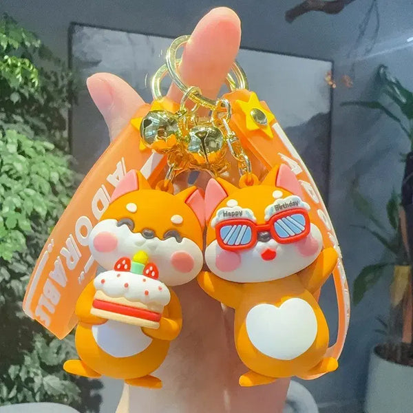[BUNJANG] Shiba Inu Character Keychain Figure Set / 시바견 캐릭터 키링 피규어 4종세트