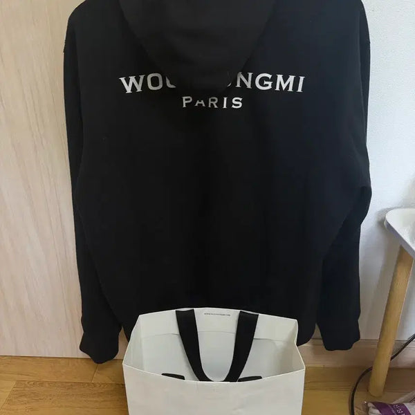 [BUNJANG] Wooyoungmi Back Logo Hoodie Black / 우영미 백로고 후드티 신형 풀구성