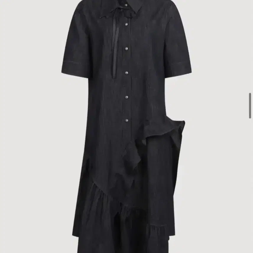 [BUNJANG] Lucky Chouette Shirt-Style Roll-Up Denim Dress / 럭키슈에뜨 셔츠형 롤업 데님 원피스(36)