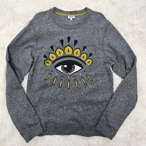 [BUNJANG] KENZO Eye Embroidered Sweatshirt Grey M / KENZO 겐조 아이 자수 맨투맨 그레이 M