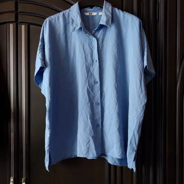 [BUNJANG] Uniqlo Short Sleeve Shirt Blue / 유니클로 반팔 셔츠 블루