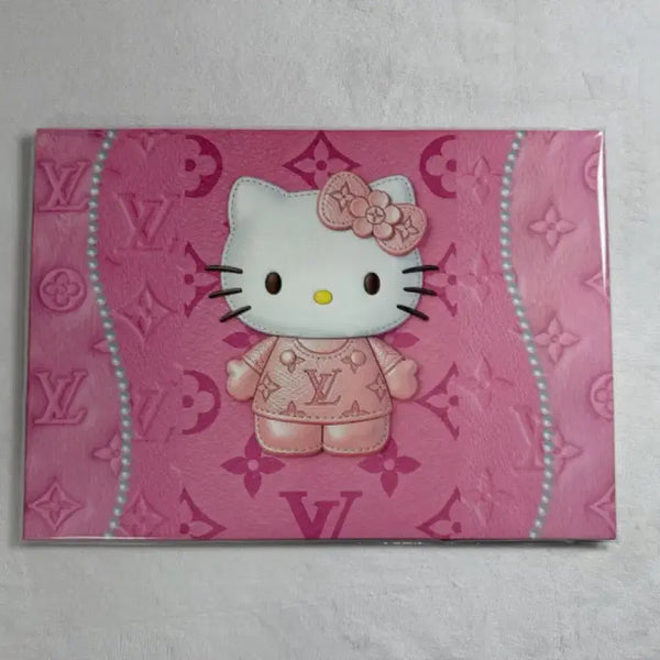 [BUNJANG] Sanrio Hello Kitty LV Pattern Wrapping Paper (A4) / (캐릭터 애니) 포용 핑크명품키티(LV패턴) 랩핑지 (A4)