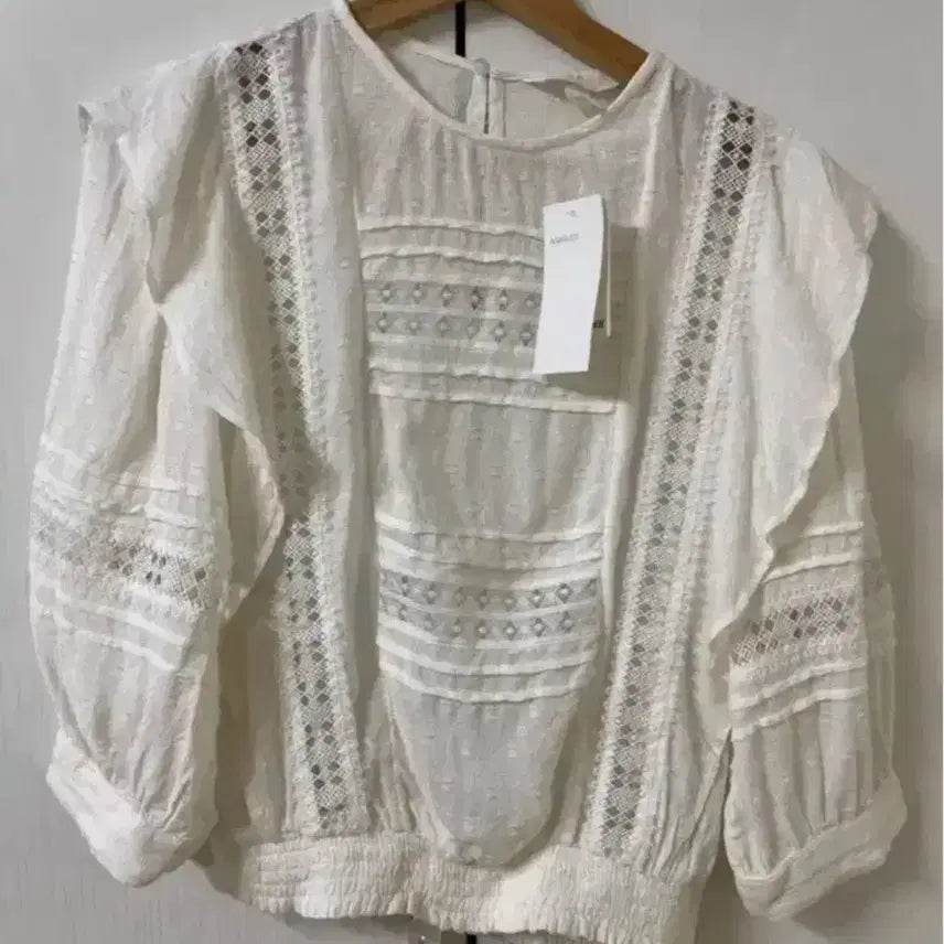 [BUNJANG] COS H&M Ruffle Bohemian Blouse with Lace Frills / (택ㅇ) 코스 hm 러플 보헤미안 블라우스 레이스 프릴레이