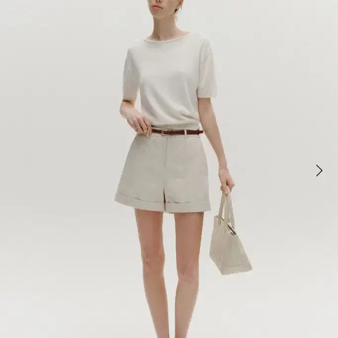 [BUNJANG] Sie Prin Cotton 100 Roll-Up Shorts Pale Beige S / (새상품)시에sie 프린 코튼 100 롤업 쇼츠S