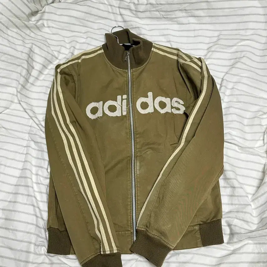 [BUNJANG] Adidas Old School Khaki Cotton Jacket Jersey / (희귀매물)아디다스 올드스쿨 카키 면 자켓져지