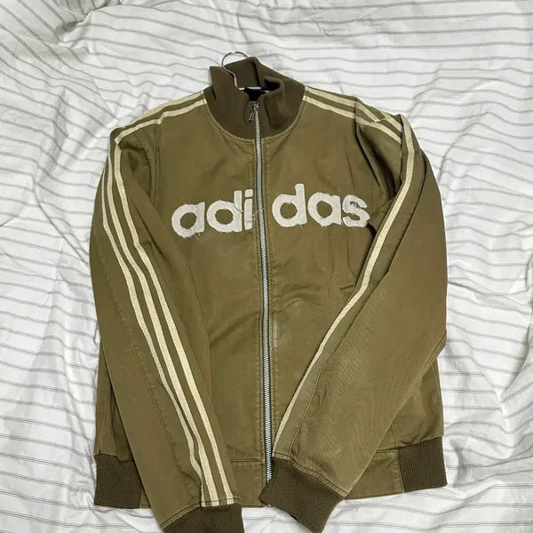 [BUNJANG] Adidas Old School Khaki Cotton Jacket Jersey / (희귀매물)아디다스 올드스쿨 카키 면 자켓져지