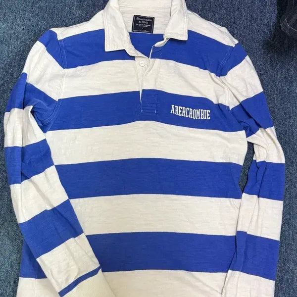 [BUNJANG] Abercrombie & Fitch Striped Long Sleeve Rugby Shirt L / 아베크롬비 스트라이프 긴팔 럭비티