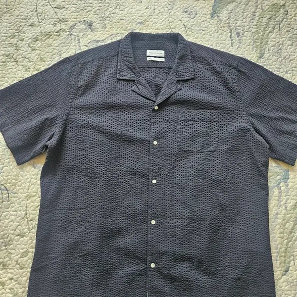 [BUNJANG] EDMMOND STUDIOS Seersucker Short Sleeve Shirt / [EDMMOND STUDIOS] 시어서커 솟슬리브 셔츠