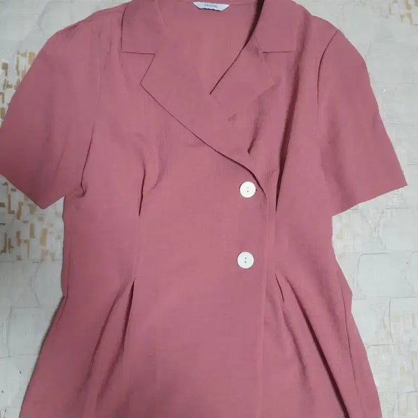 [BUNJANG] CLOVIS Pink Short Sleeve Blouse Size 55 / CLOVIS 핑크 반팔 블라우스 55
