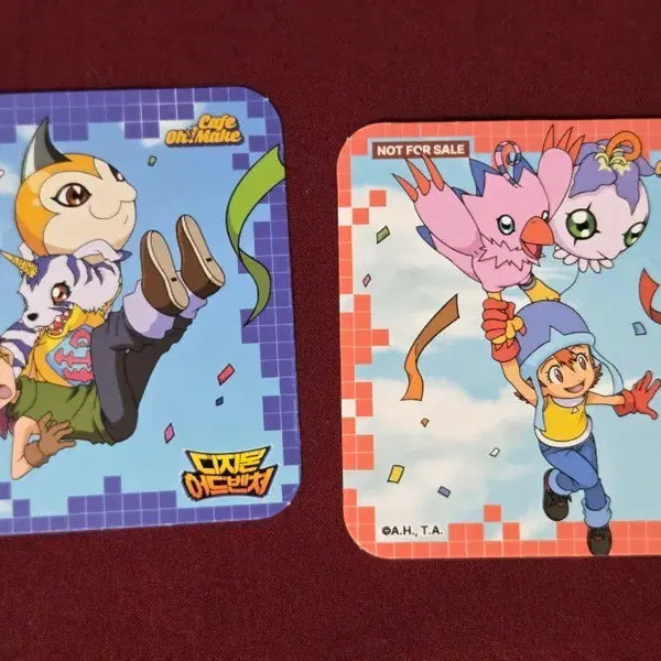 [BUNJANG] Digimon Cafe Omakes Coaster Sora & Matt / 디지몬 카페 오마케 코스터 소라,매튜