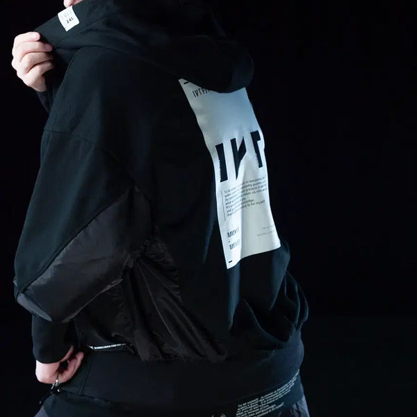 [BUNJANG] IKE Project #010 Sweat x Nylon Zip-Up Hoodie / 이케 IKE ike project 아이케이 #010 후디자켓
