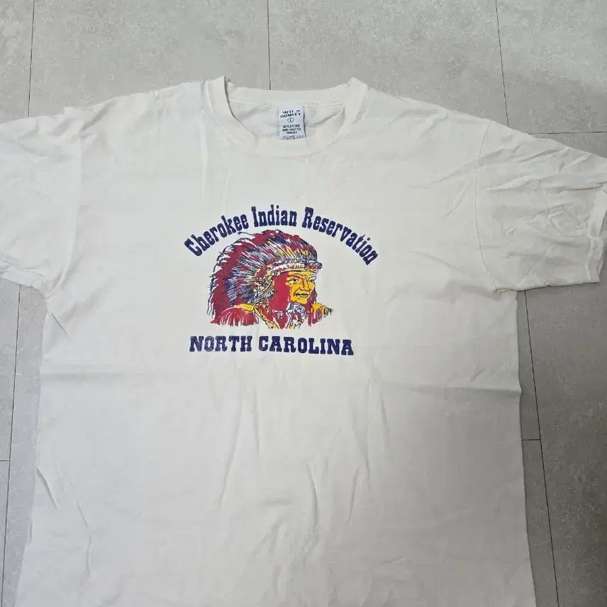 [BUNJANG] Wild Donkey Indian Half Sleeve T-Shirt - Large / 와일드동키 인디언 반팔 티셔츠 L