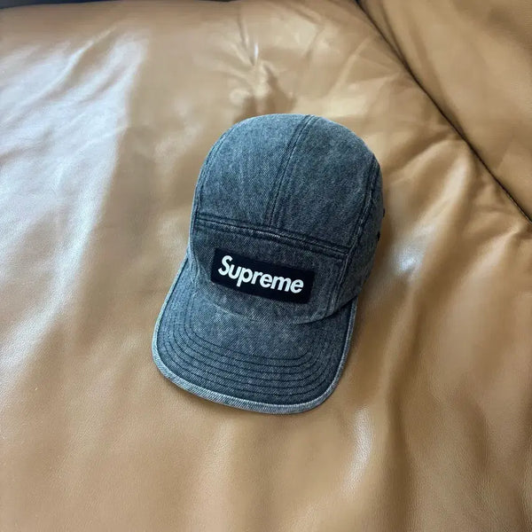 [BUNJANG] Supreme 22FW Denim Black Box Logo Camp Cap / 슈프림 캠프캡 모자 박스로고 22fw 데님 블랙