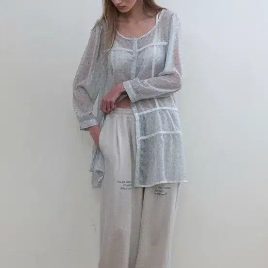 [BUNJANG] NOCONTENTS Sheer Flower Dress - Mint / 노컨텐츠 원피스338. Sheer Flower Dress _ Mint