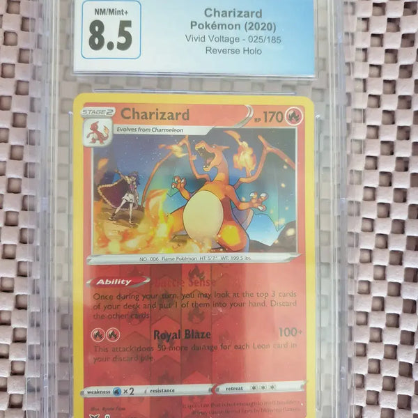 [BUNJANG] Pokemon Vivid Voltage Charizard #025/185 Reverse Holo CGC 8.5 / 2020 포켓몬 비비드 전압 리자몽리버스 홀로그램 CGC 8.5 새상품