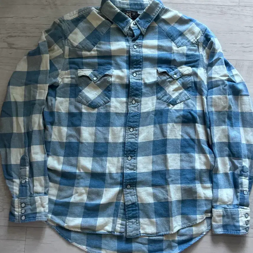 [BUNJANG] RRL Blue Buffalo Check Western Shirt XL / RRL 더블알엘 블루 웨스턴 버팔로 체크 셔츠  XL