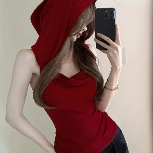 [BUNJANG] Y2K Red Wine Sexy Tank Top / Y2K 레드와인 섹시 탱크 탑