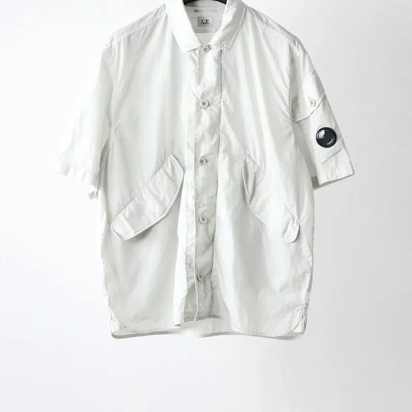 [BUNJANG] CP Company 25SS Lens Chrome R Overshirt / CP컴퍼니 25SS 렌즈 크롬R 반팔 오버셔츠 M팝니다.