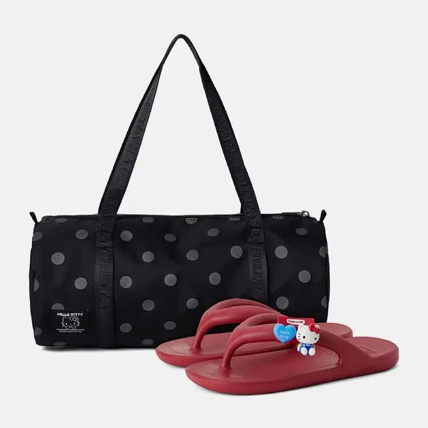 [BUNJANG] Tore&Tore Red Kitty Slippers & Duffle Bag (240) / (당일발송) 토앤토 레드 키티 슬리퍼, 더플백 240 새상품