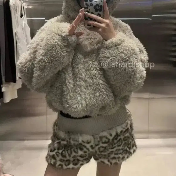 [BUNJANG] Leopard Print Shorts Beige / 호피 숏팬츠 베이지 갸루