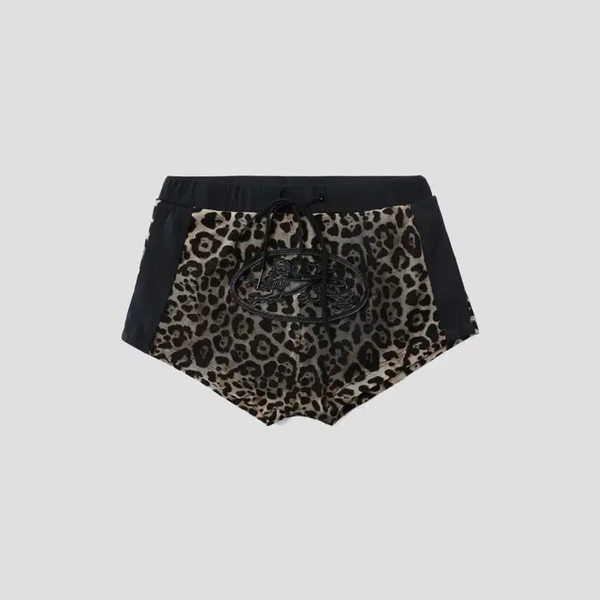 [BUNJANG] Bad Blood Aqua Mystic Boy Shorts Brown Leopard Swimsuit / 배드블러드 아쿠아 미스틱 보이 숏츠 브라운레오파드 수영복