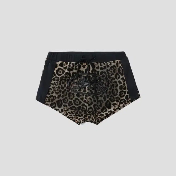 [BUNJANG] Bad Blood Aqua Mystic Boy Shorts Brown Leopard Swimsuit / 배드블러드 아쿠아 미스틱 보이 숏츠 브라운레오파드 수영복