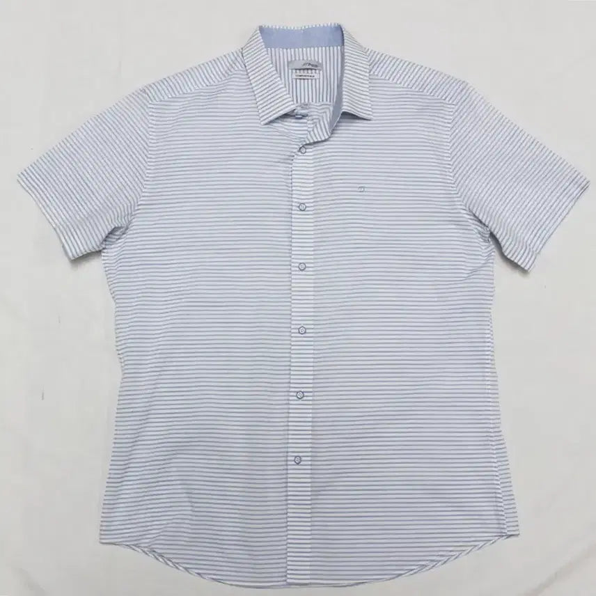 [BUNJANG] S.T. Dupont Short Sleeve Shirt Sky Blue Cotton Blend Size 110 (Fits 105) / 에스티듀퐁 105적당 얇은 원단 반팔 셔츠 좋음/R01
