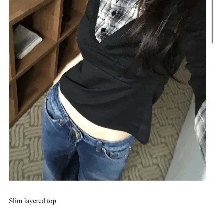 [BUNJANG] Satomi Radio Layered Shirt / 사토미라디오 레이어드 셔츠 티
