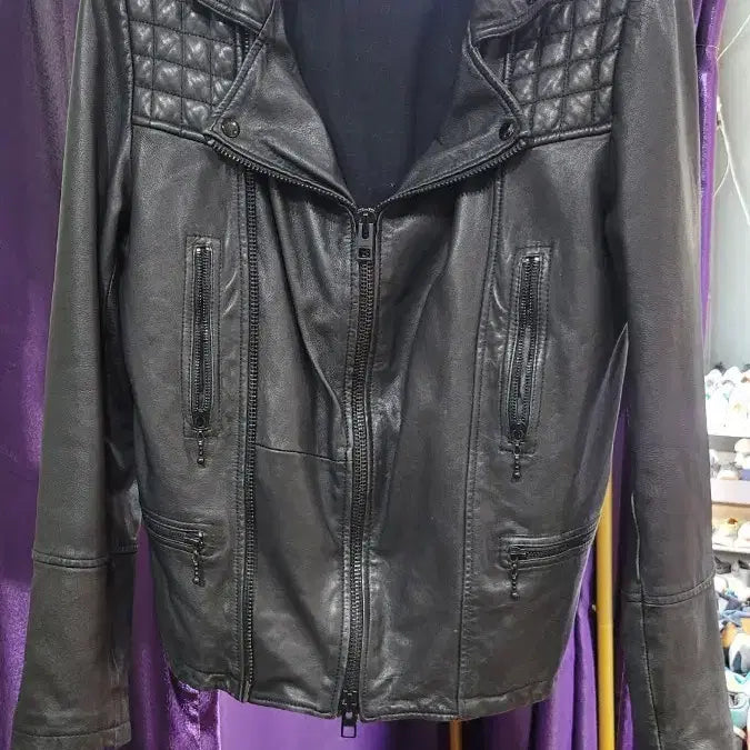 [BUNJANG] All Saints Black Leather Rider Jacket / 올세인츠 블랙 가죽 라이더 자켓