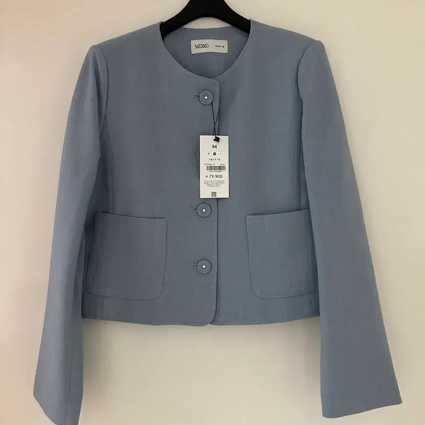 [BUNJANG] MIXXO Blue Round Neck Jacket M Size / (새상품) 미쏘 블루 라운드넥 자켓