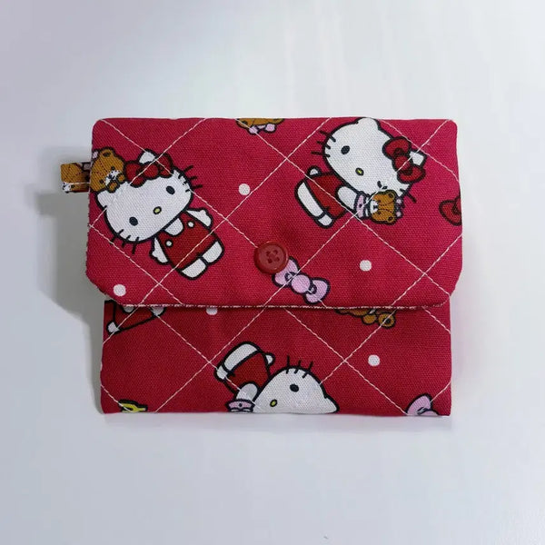 [BUNJANG] Sanrio Hello Kitty Red Quilting Coin Pouch / 산리오 헬로키티 레드 퀄팅 퀄트 동전지갑 파우치