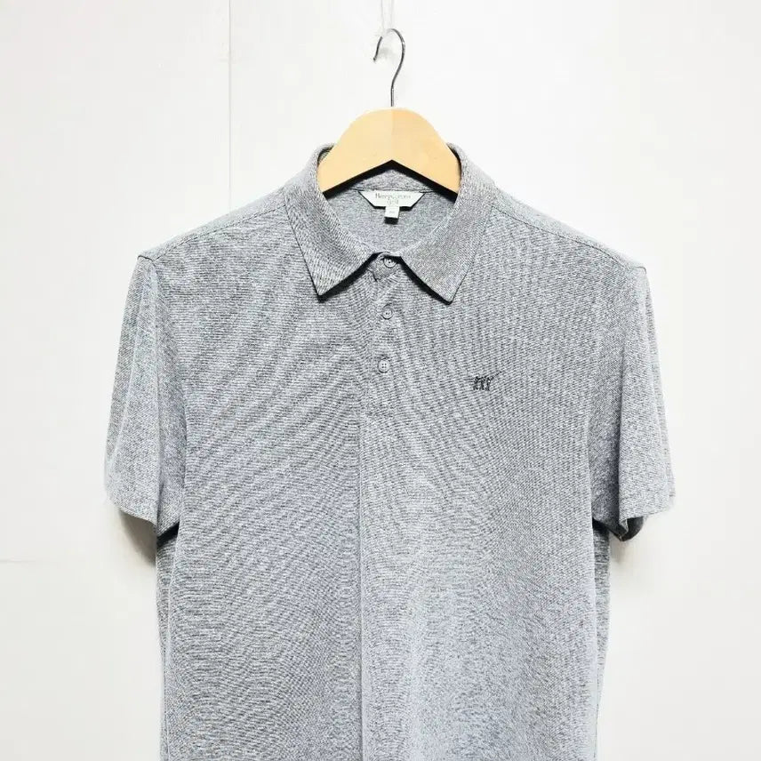 [BUNJANG] Henry Cotton Men's M Lightweight Cooling Functional Short-Sleeve Polo T-Shirt (Gray) / 남성M 헨리코튼 골프 초경량 냉감 기능성 반팔 카라 티 티셔츠 골프복