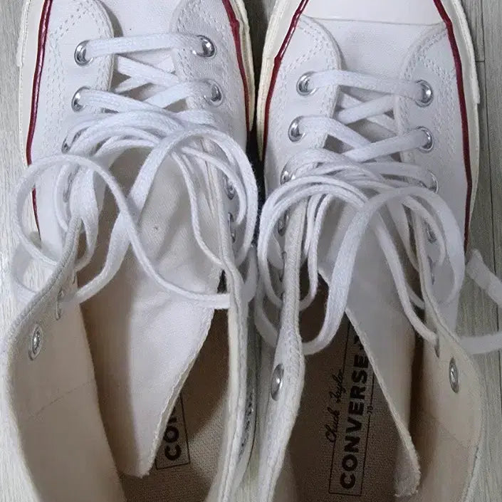[BUNJANG] Converse Chuck 70 Vintage Canvas White High Top Sneakers / 컨버스 척70 빈티지 캔버스 화이트 하이 255 실착 2회 박스o 고무끈