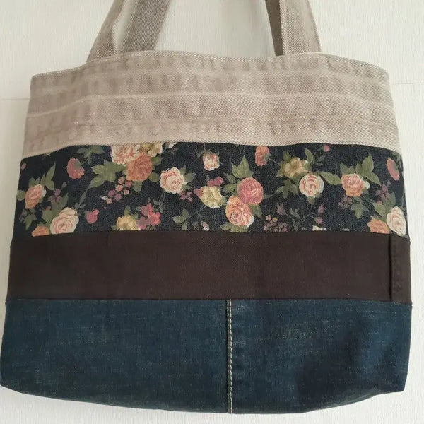 [BUNJANG] Handmade Patchwork Flower Denim Bag / 패치워크 플라워 데님 백