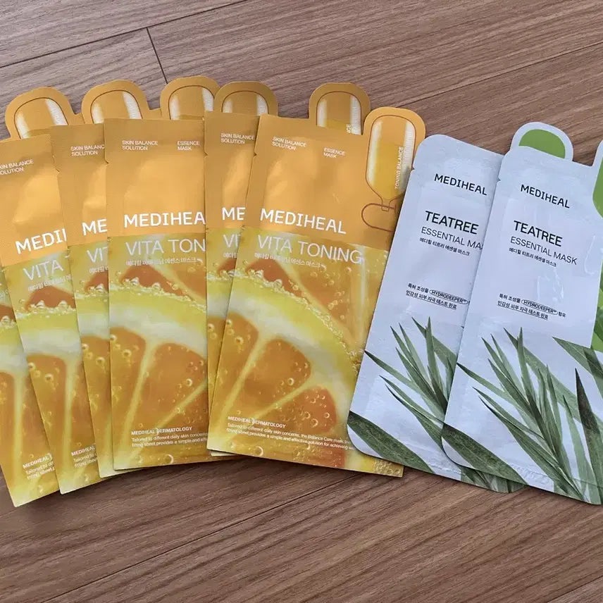 [BUNJANG] Mediheal Vita Toning Essence Mask Pack & Tea Tree Essential Mask Set / 메디힐 비타 토닝 에센스 마스크팩 팝니다