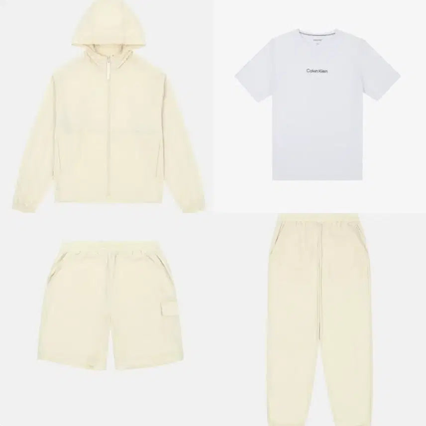 [BUNJANG] Calvin Klein Women's Summer Set-up (Jacket, T-shirt, Shorts, Pants) Ivory / (여름런닝템M) 캘빈클라인 여성 여름셋업 새옷