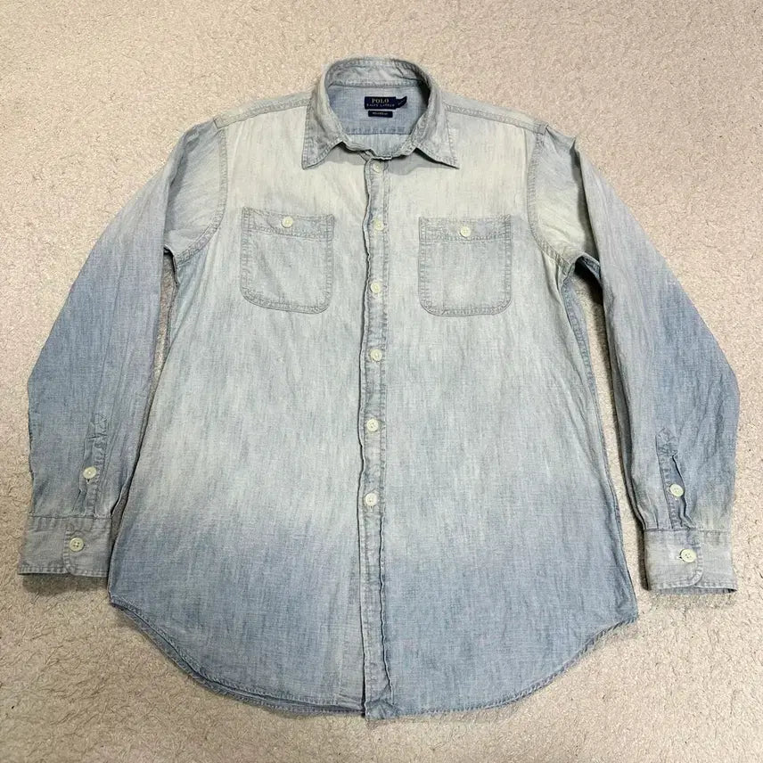 [BUNJANG] Polo Ralph Lauren Washed Denim Long Sleeve Shirt M / 폴로 랄프로렌 데님 셔츠 긴팔 워싱 m