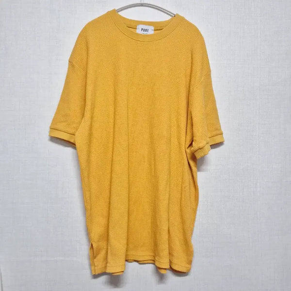 [BUNJANG] PURE Waffle Short-Sleeve T-Shirt Yellow / 와플 반팔 티셔츠