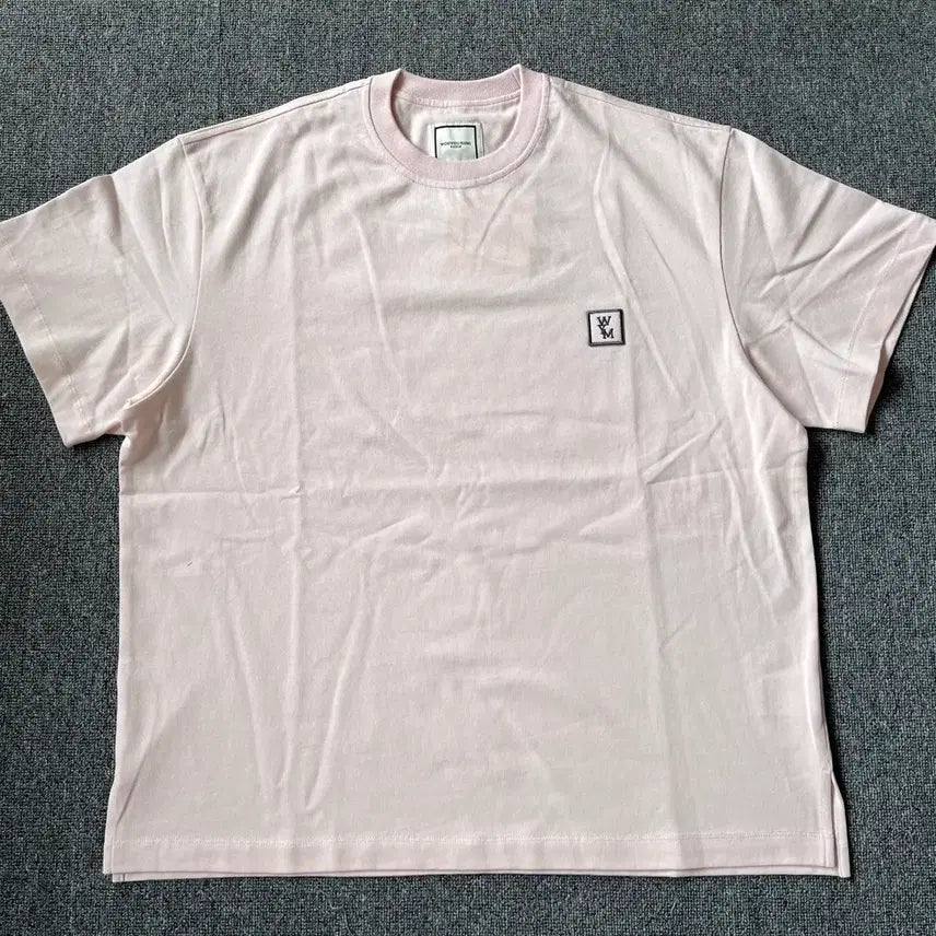 [BUNJANG] Wooyoungmi Cotton Back Logo T-Shirt Pink Men's / 우영미 코튼 백로고 티셔츠 핑크 남성