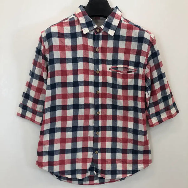 [BUNJANG] Abel Jean Japan 7-Part Sleeve Checkered Shirt / JPN 아베일 진 7부 체크셔츠 95-100