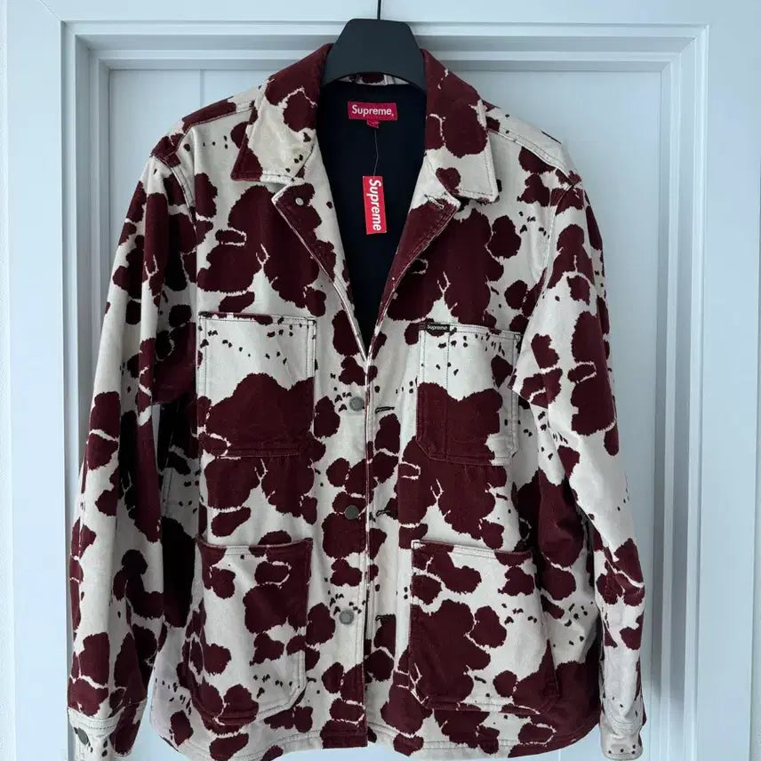 [BUNJANG] Supreme Velvet Cow Pattern Chore Coat / 슈프림 벨벳 초어 코트 카우