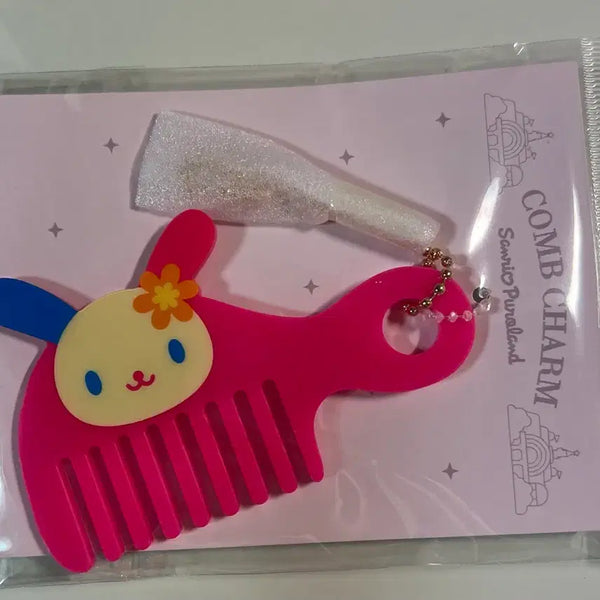 [BUNJANG] Sanrio Purloland Limited Usahana Comb Keychain (New) / 퓨로랜드 한정 우사하나 빗 키링(새상품)
