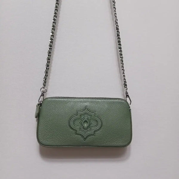 [BUNJANG] Oryani Leather Phone Wallet Crossbody Bag Jade Green / 오야니/폰월렛크로스백/제이드그린/레더/가로19세로9.5/파라오쇼핑