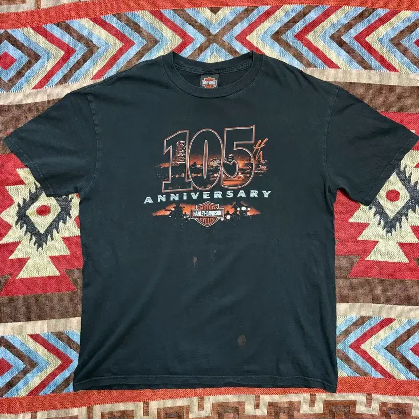 [BUNJANG] 00s Harley-Davidson 105th Anniversary Wisconsin Short Sleeve T-Shirt XL / XL) 00s 할리데이비슨 105주년 반팔 티셔츠 위스콘신