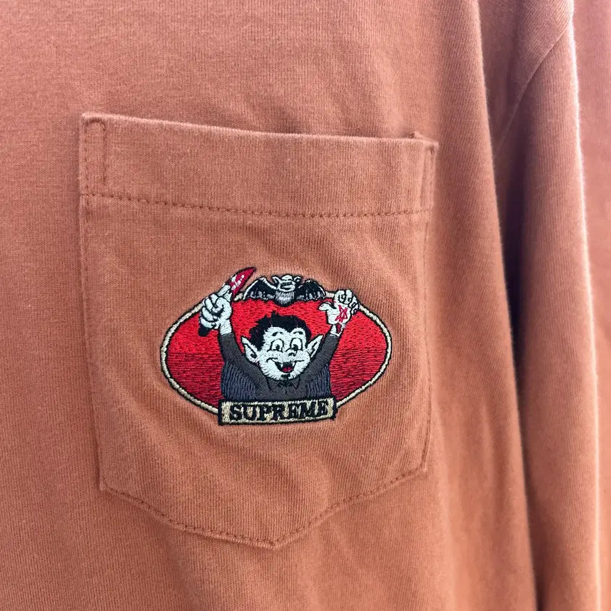 [BUNJANG] Supreme 21FW Vampire Embroidery Long Sleeve T-Shirt L / SUPREME 21시즌 뱀파이어 자수 롱슬리브 L